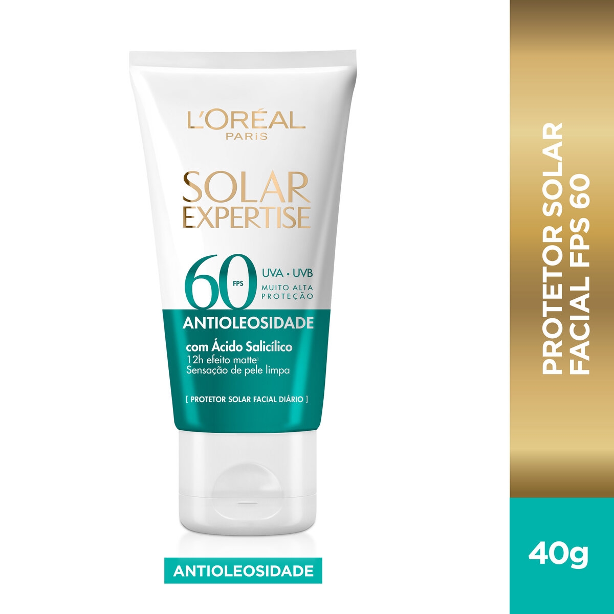 Protetor Facial Solar Facial L'Oréal Expertise Antioleosidade FPS 60 40g Loreal 40g