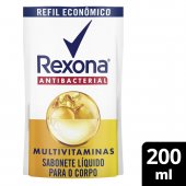 Refil Sabonete Líquido Rexona Antibacterial Multivitaminas Sachê 200ml