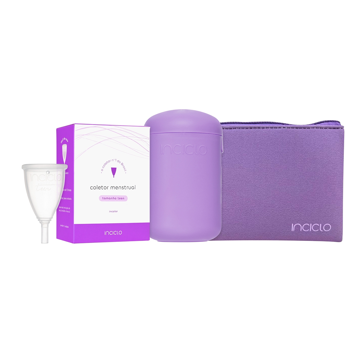 Kit Coletor Menstrual Teen + Cápsula Lavanda + Necessaire Neoprene Inciclo Lavanda Menor preço em Kit Coletor Menstrual Teen + Cápsula Lavanda + Necessaire Neoprene Inciclo Lavanda