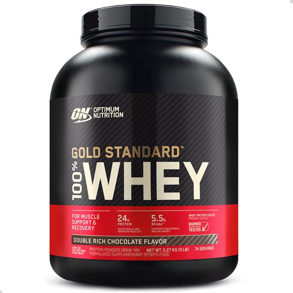 100% Whey Gold Protein Standard New Optimum Nutrition Chocolate 2.27Kg Chocolate Double Rich Menor preço em 100% Whey Gold Protein Standard New Optimum Nutrition Chocolate 2.27Kg Chocolate Double Rich