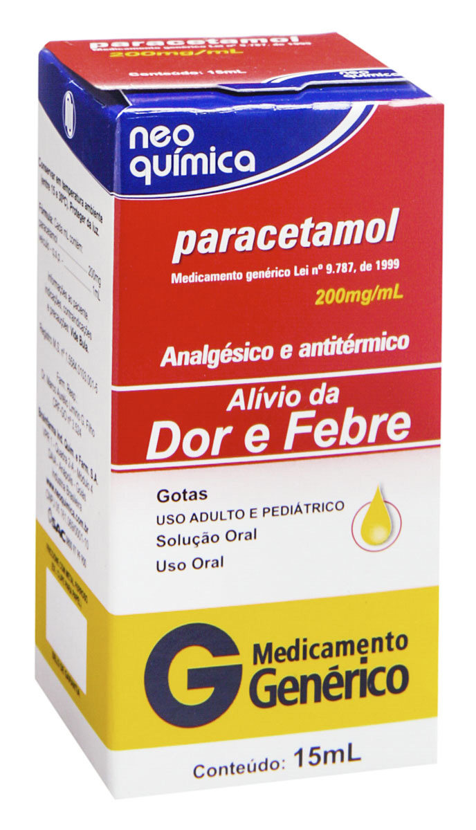 Paracetamol 200mg Solução Oral 15ml Neo Química Genérico