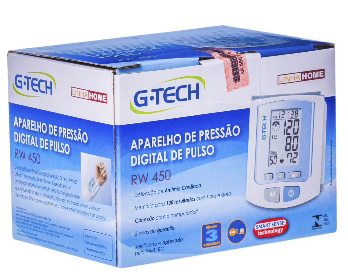Monitor Digital de Pressão Arterial RW450 G-Tech 1 unidade