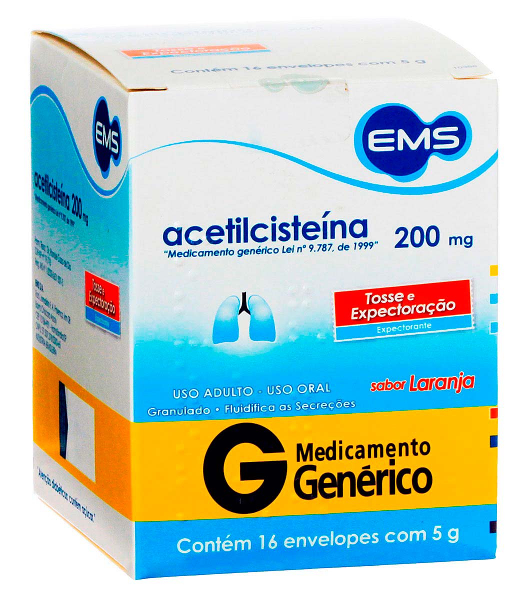 Acetilcisteína 200mg EMS 16 Envelopes