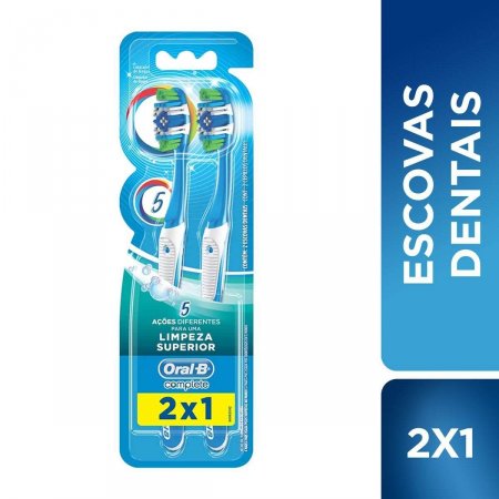 Escova de Dente Oral-B Complete 5 Ações de Limpeza Macia N°40 com 2 unidades