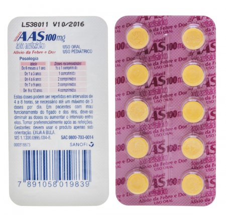 AAS Infantil 100mg com 10 comprimidos