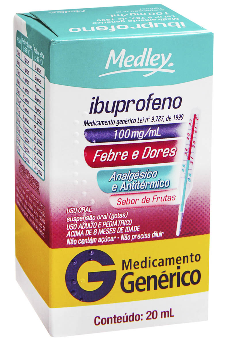 Ibuprofeno 100mg/ml Medley 20ml suspensão Oral
