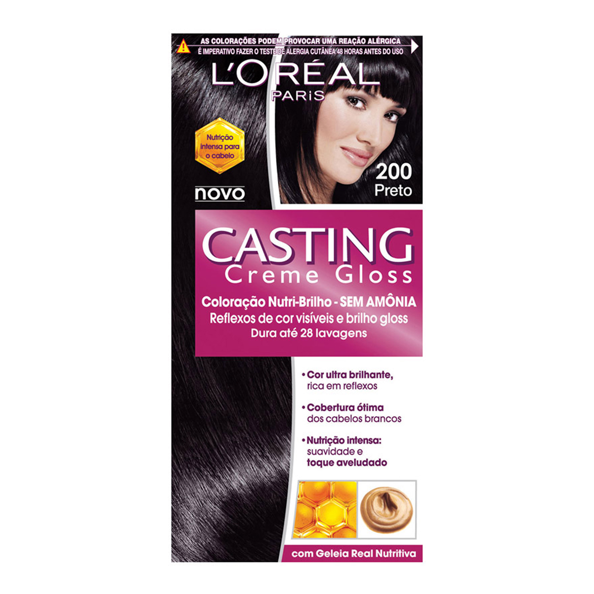 Coloração Permanente Casting Creme Gloss N° 200 Preto L'Oréal 1 Unidade