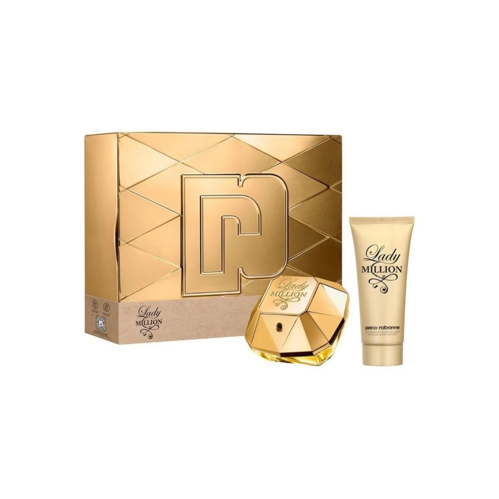 KIT PACO RABANNE LADY MILLION EAU DE PARFUM 80ML + BODY LOTION LADY MILLION 100ML Menor preço em KIT PACO RABANNE LADY MILLION EAU DE PARFUM 80ML + BODY LOTION LADY MILLION 100ML