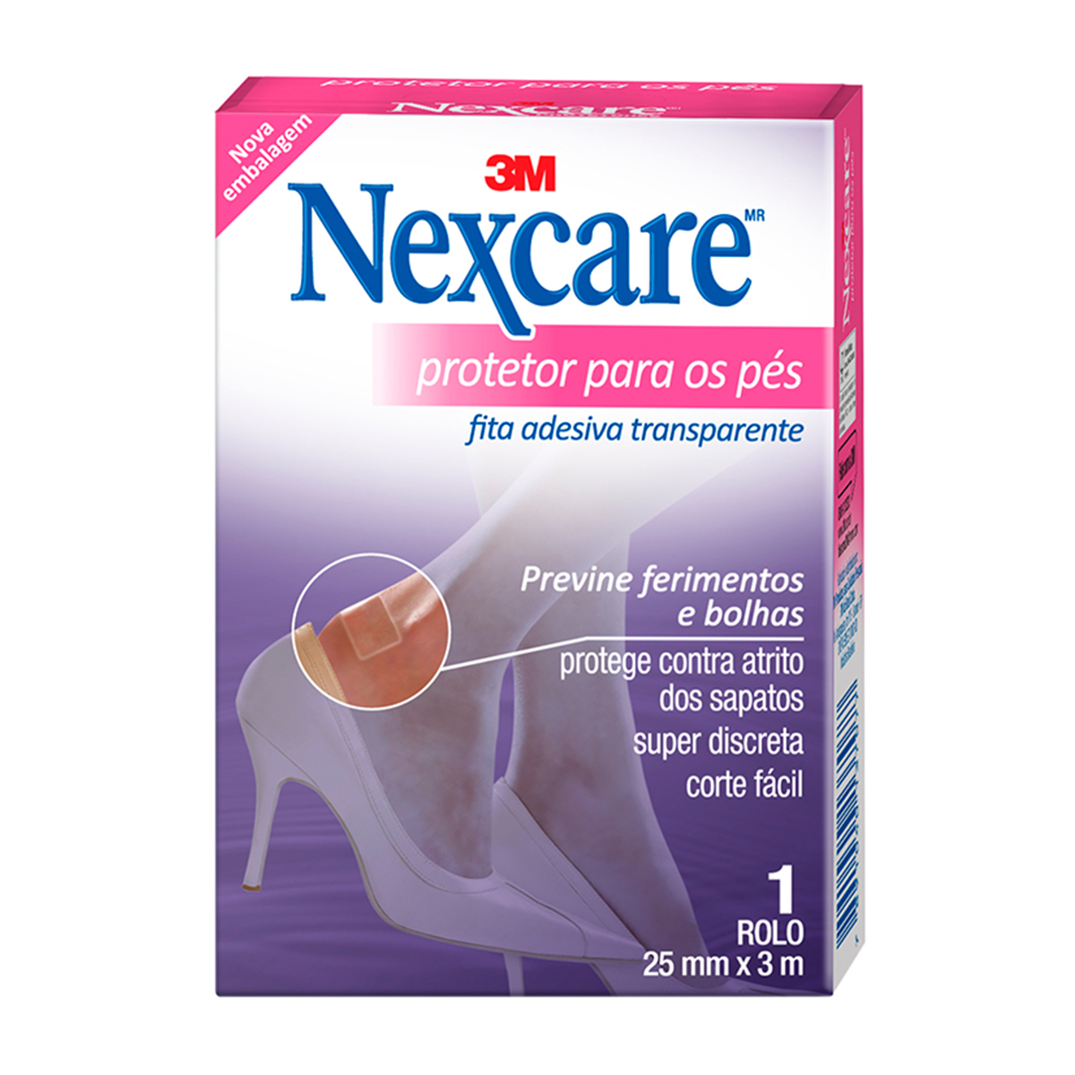 Fita Protetora para os Pés Nexcare Transparente 25mmx3m 1un | Droga Raia