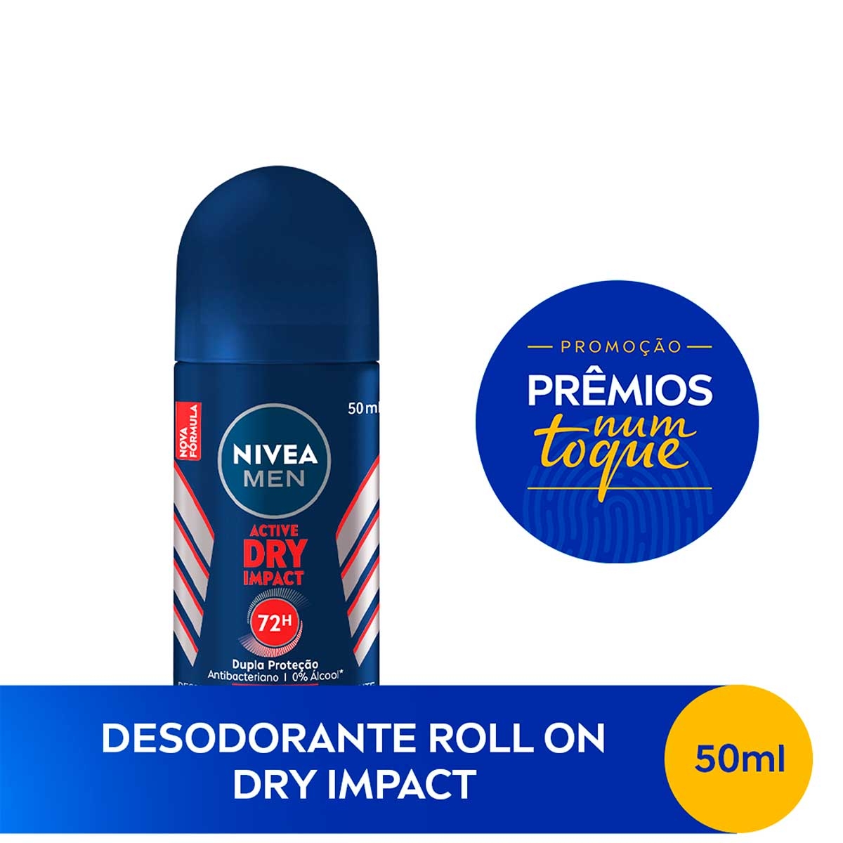 Desodorante Nivea Men Dry Impact Roll-On Antitranspirante Sem Álcool com 50ml Menor preço em Desodorante Nivea Men Dry Impact Roll-On Antitranspirante Sem Álcool com 50ml