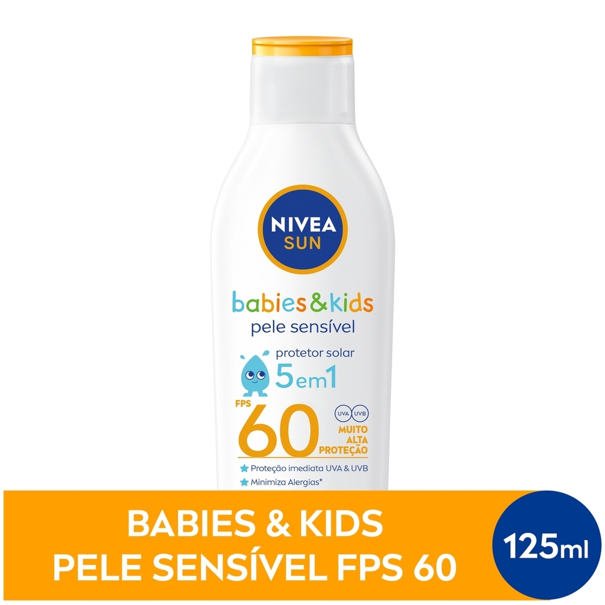 Protetor Solar Infantil Nivea Sun Kids Sensitive FPS 60 com 125ml Menor preço em Protetor Solar Infantil Nivea Sun Kids Sensitive FPS 60 com 125ml