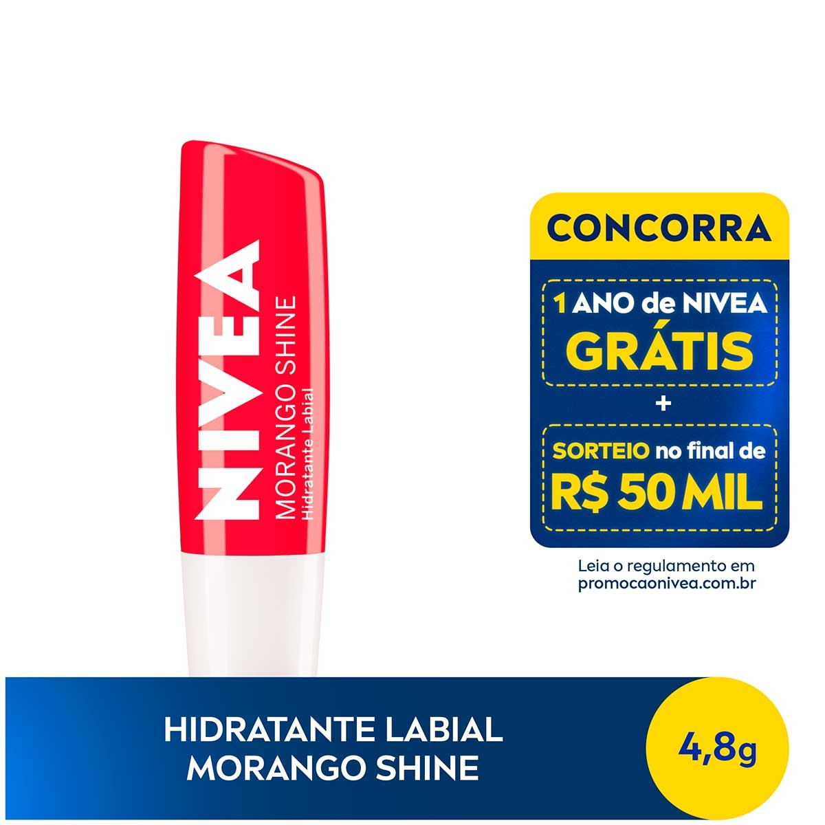 Hidratante Labial Nivea Morango Shine com 4,8g Menor preço em Hidratante Labial Nivea Morango Shine com 4,8g