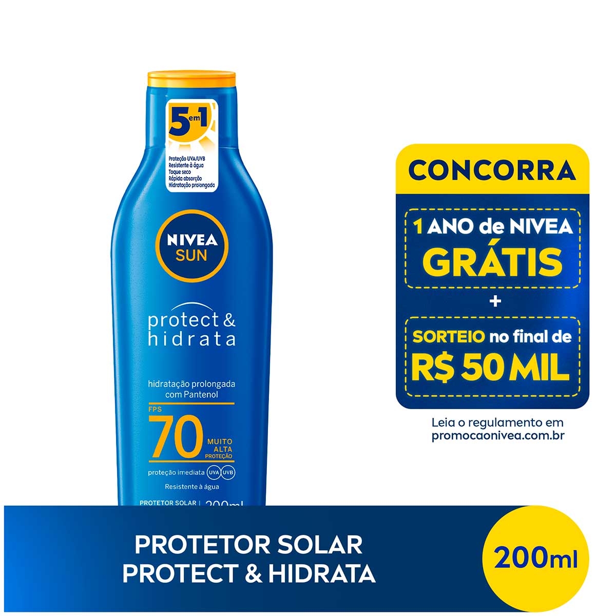 Protetor Solar Nivea Sun Protect & Hidrata FPS 70 com 200ml 200ml