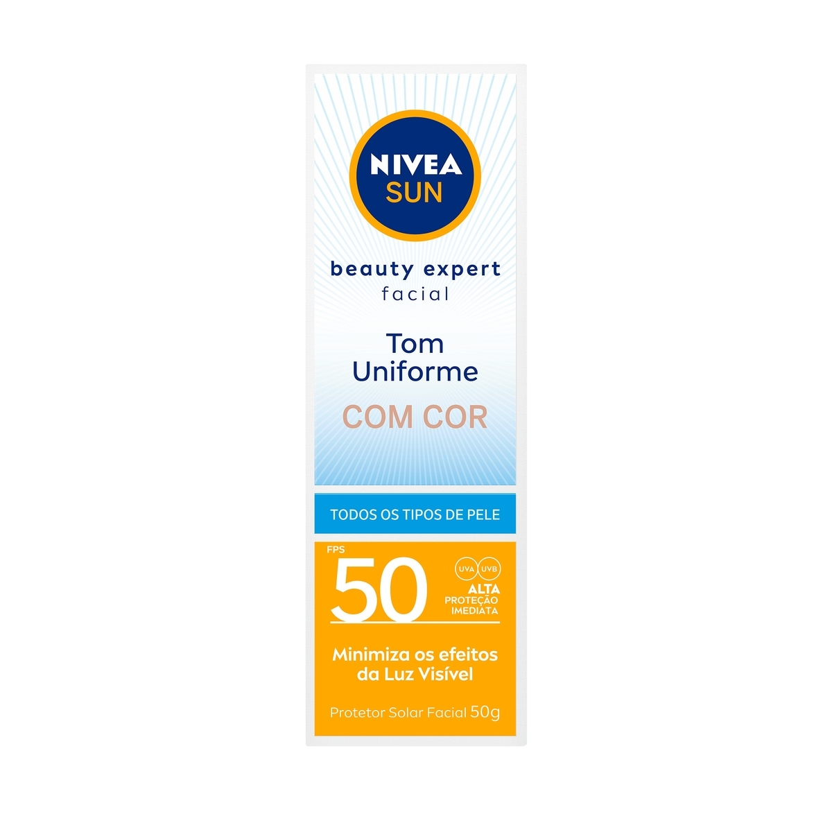 Protetor Solar Facial Nivea Sun Beauty Expert Cor Universal FPS 50 com 50g 50g