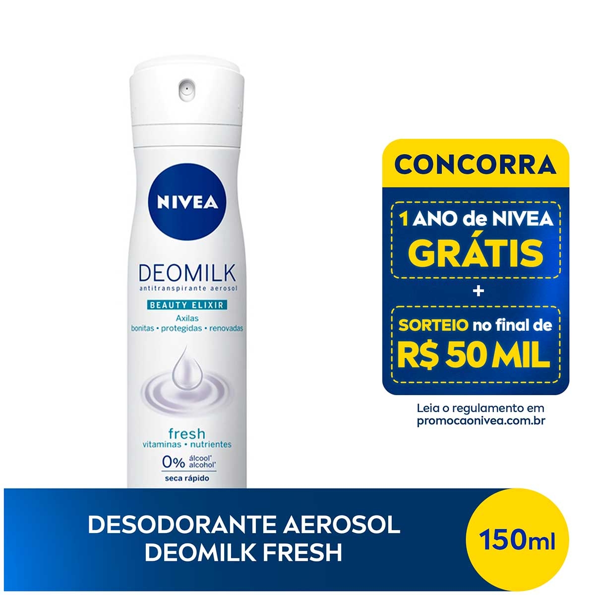Desodorante Aerossol Antitranspirante Nivea Deomilk Fresh com 150ml 150ml