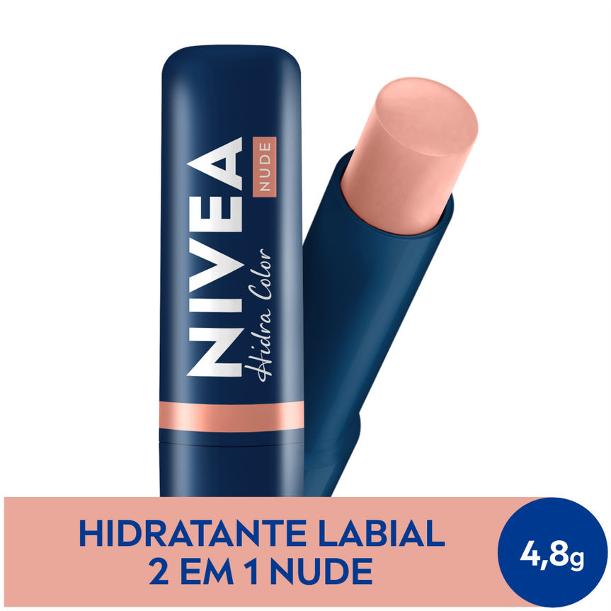 Hidratante Labial Nivea Hidra Color 2 em 1 Nude 4,8g 4,8g