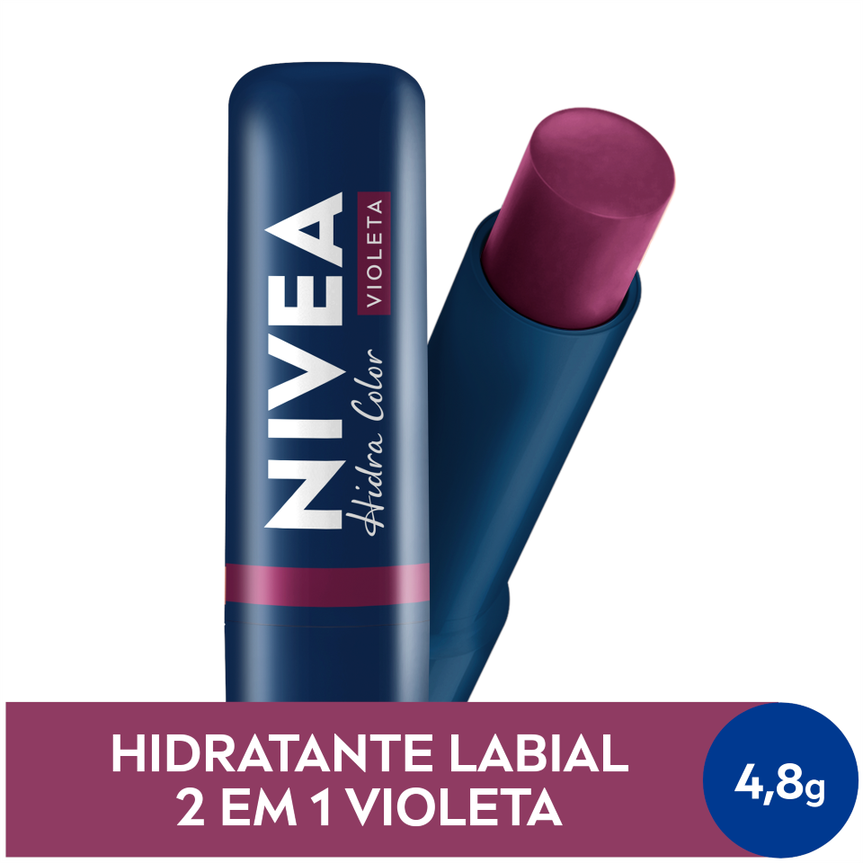 Hidratante Labial Nivea Hidra Color 2 em 1 Violeta 4,8g 4,8g