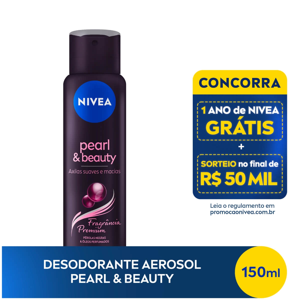 Desodorante Nivea Pearl & Beauty Fragância Premium Antitranspirante Feminino Aerossol 150ml 150ml