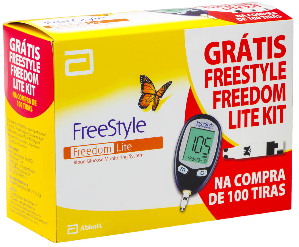 Kit Abbott com 1 Aparelho FreeStyle Lite + 2 caixas com 50 tiras Menor preço em Kit Abbott com 1 Aparelho FreeStyle Lite + 2 caixas com 50 tiras