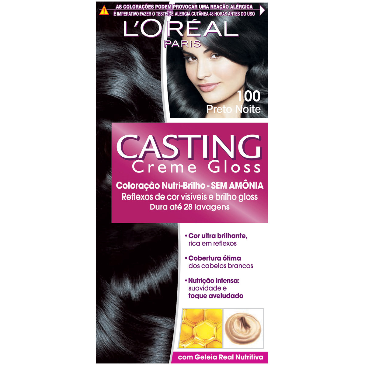 Coloração Permanente Casting Creme Gloss N° 100 Preto Noite L'Oréal 1 Unidade