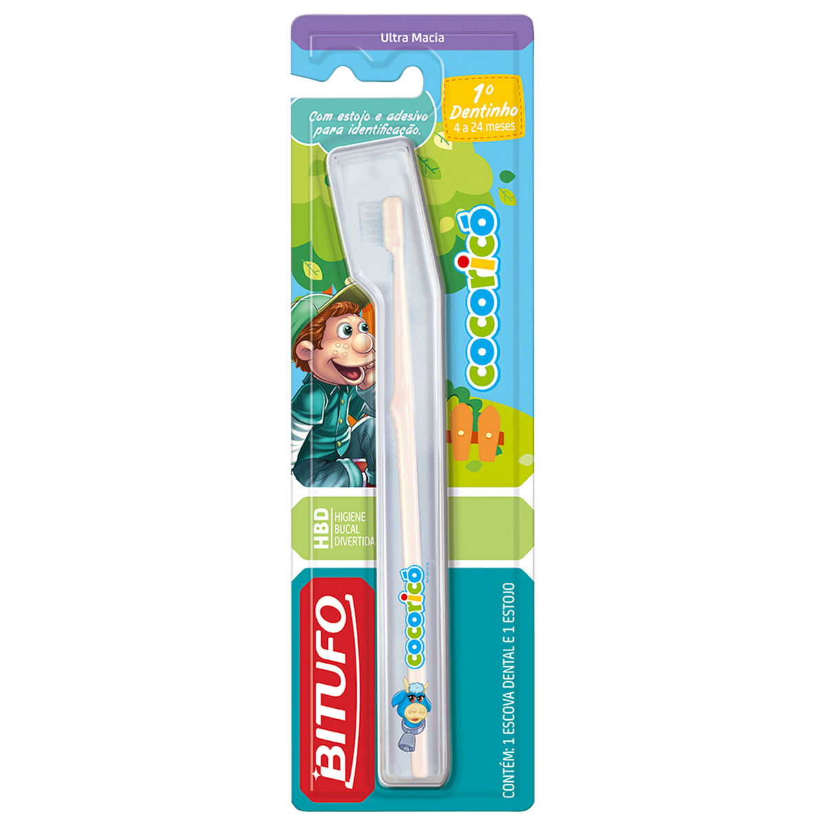 Escova Dental infantil Bitufo Cocoricó Primeiro Dentinho 1 Unidade