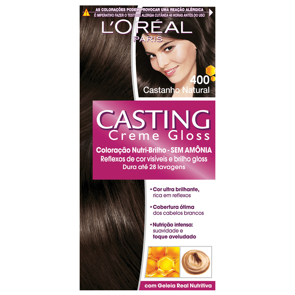 Coloração Permanente Casting Creme Gloss N° 400 Castanho Natural L'Oréal 1 Unidade