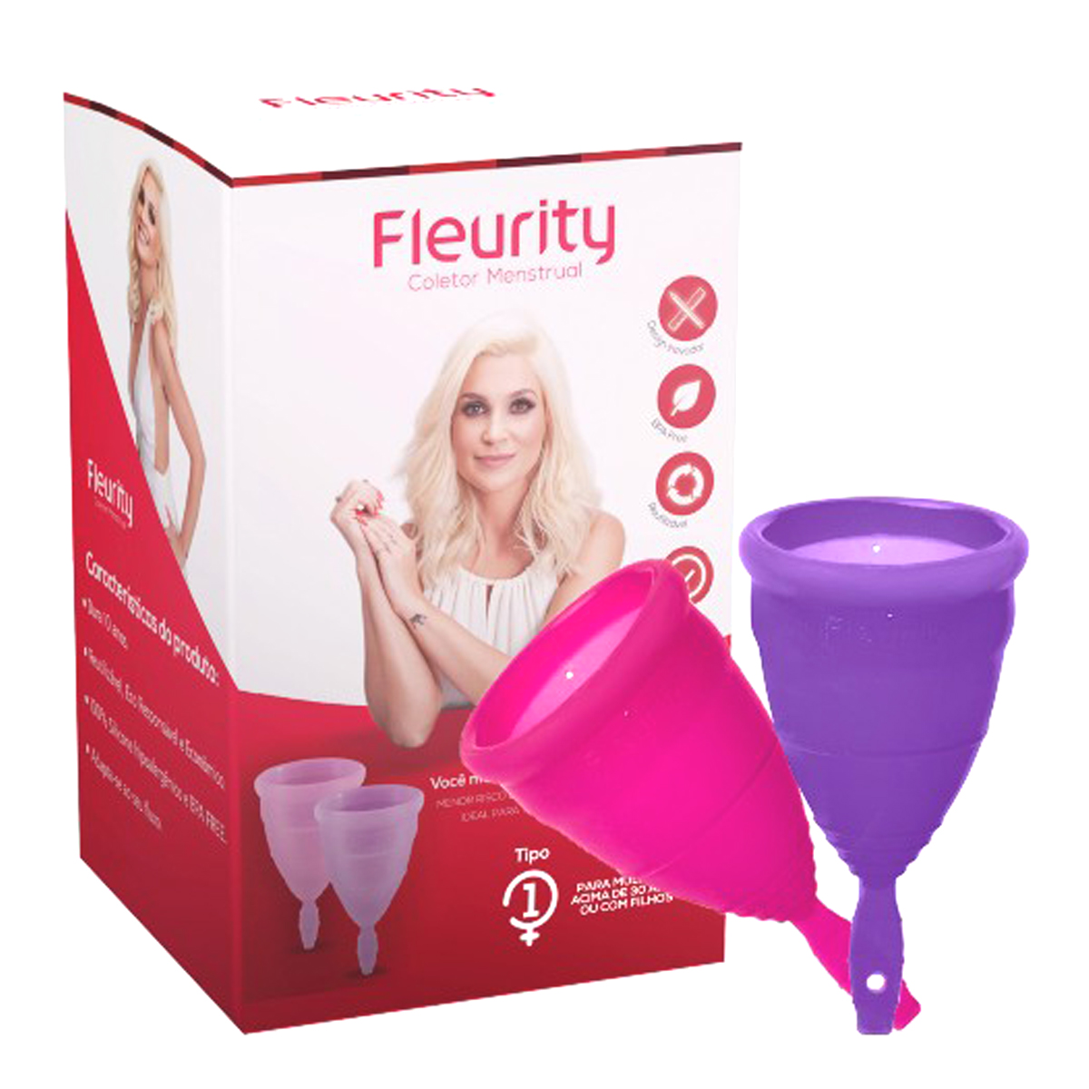 Coletor Menstrual Interno Tipo 1 Fleurity 2 Unidades