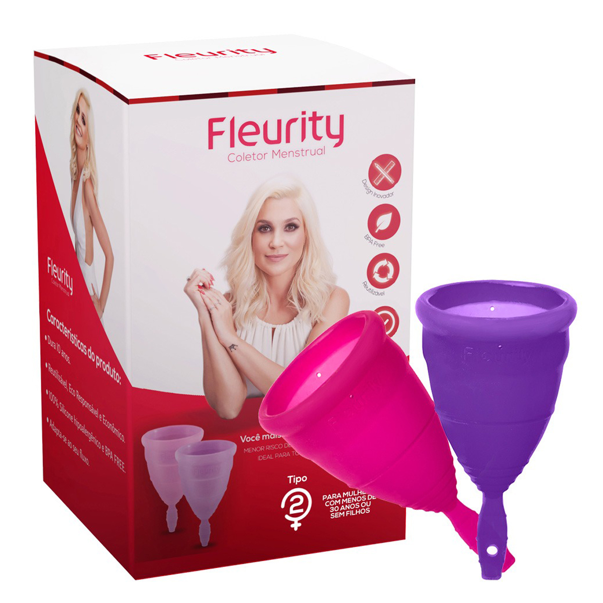 Coletor Menstrual Interno Tipo 2 Fleurity 2 Unidades
