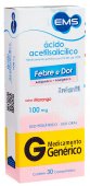 Ácido Acetilsalicílico 100mg Infantil Sabor Morango 30 comprimidos EMS Genérico