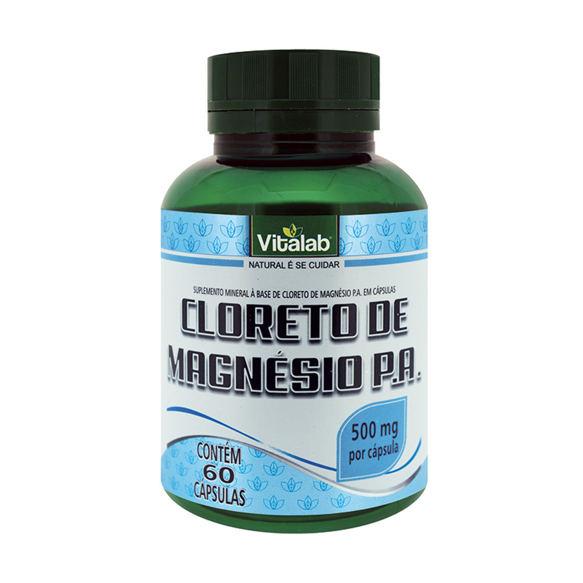 Cloreto de Magnésio PA 500mg Vitalab com 60 cápsulas