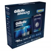 Kit Carga para Aparelho de Barbear Gillette Mach3 4 unidades + Creme de Barbear Proteção e Conforto 150ml