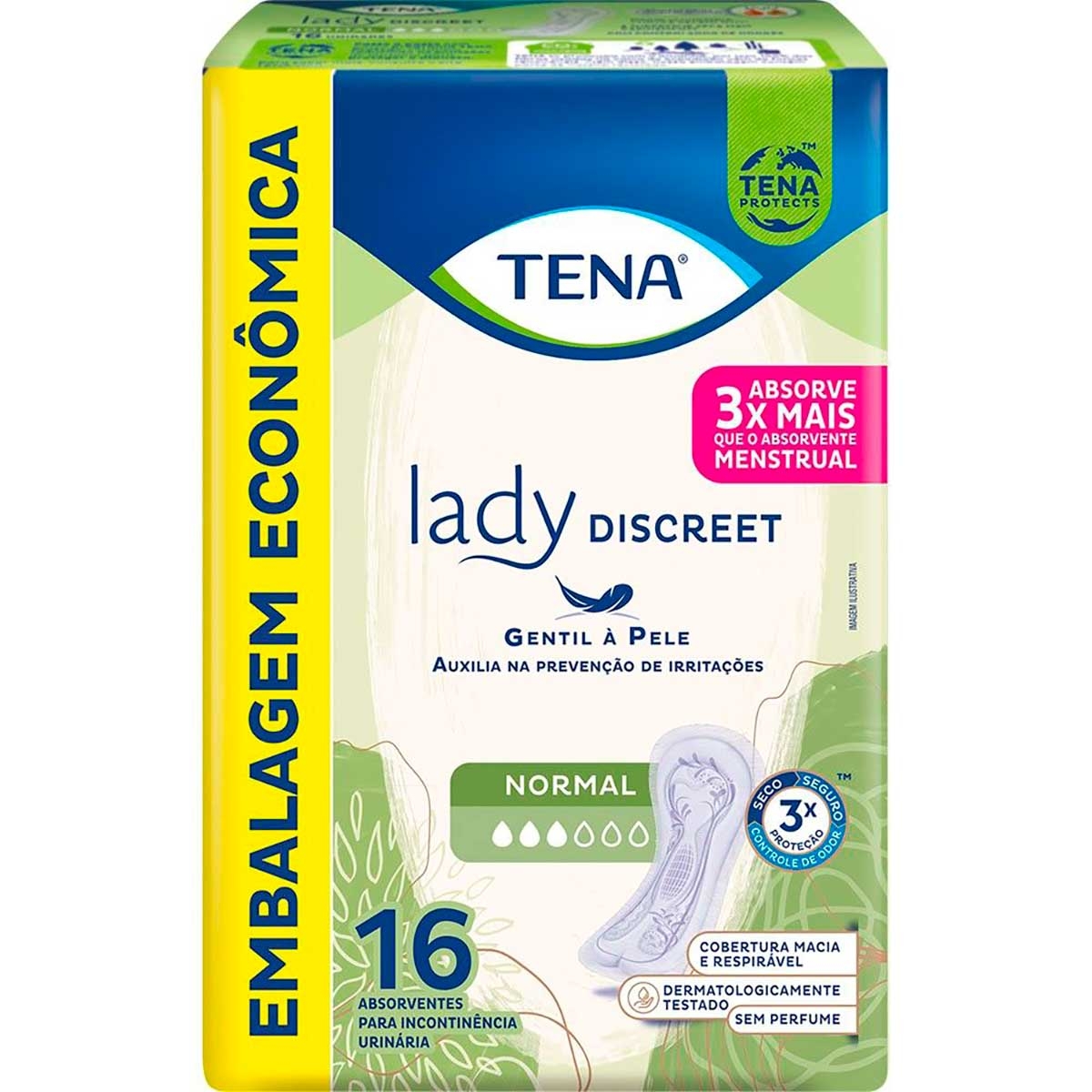 Absorvente Incontinência Urinária Tena Lady Discreet Normal 16 unidades Menor preço em Absorvente Incontinência Urinária Tena Lady Discreet Normal 16 unidades