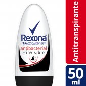 Rexona Women Antibacterial + Invisible Desodorante Roll-On Feminino  com 50ml
