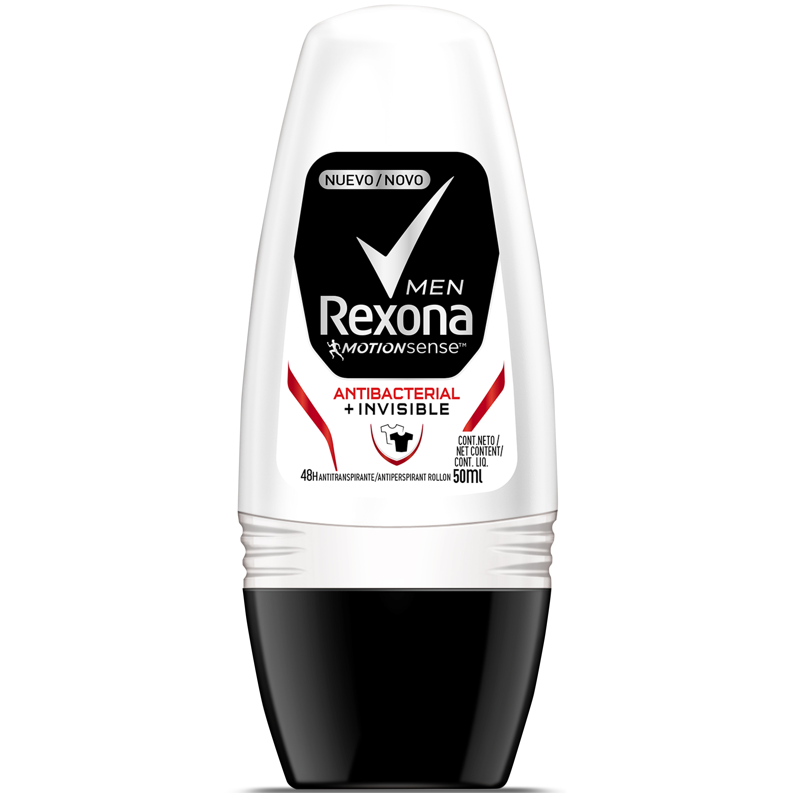 Desodorante Roll On Rexona Men Antibacterial + Invisible 50ml