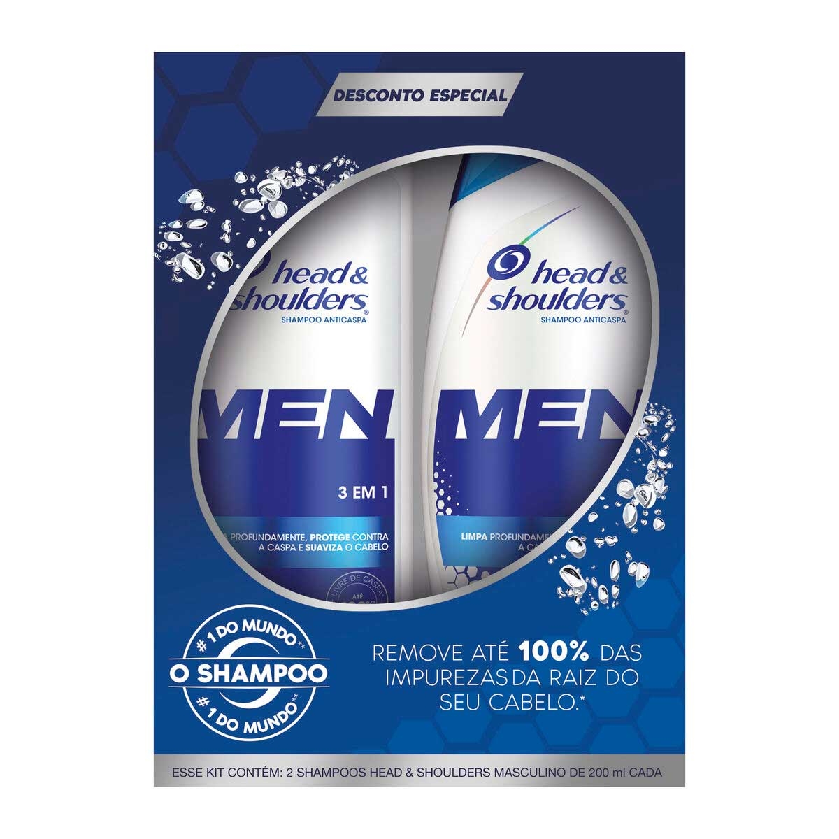 Shampoo de Cuidados com a Raiz Head & Shoulders Men 3 em 1 2 unidades de 200ml