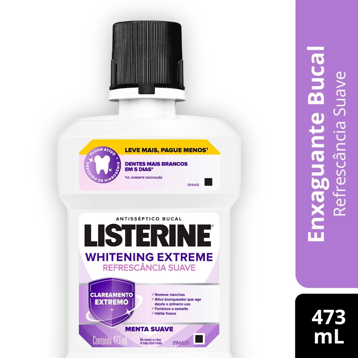 Enxaguante Antisséptico Bucal Listerine Whitening Extreme Menta com 473ml Menor preço em Enxaguante Antisséptico Bucal Listerine Whitening Extreme Menta com 473ml