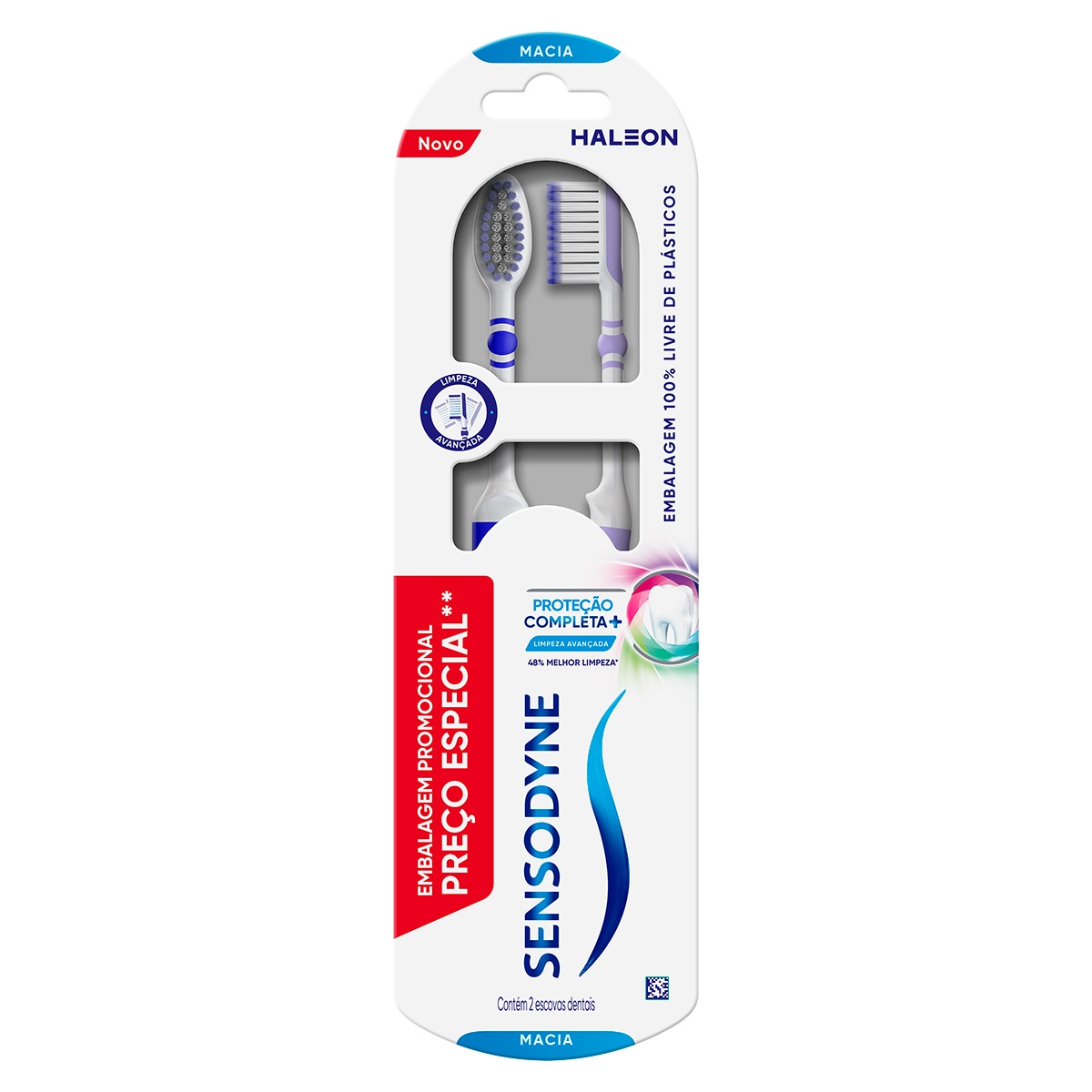 Kit Escova de Dente Sensodyne Proteção Completa+ Macia 2 unidades