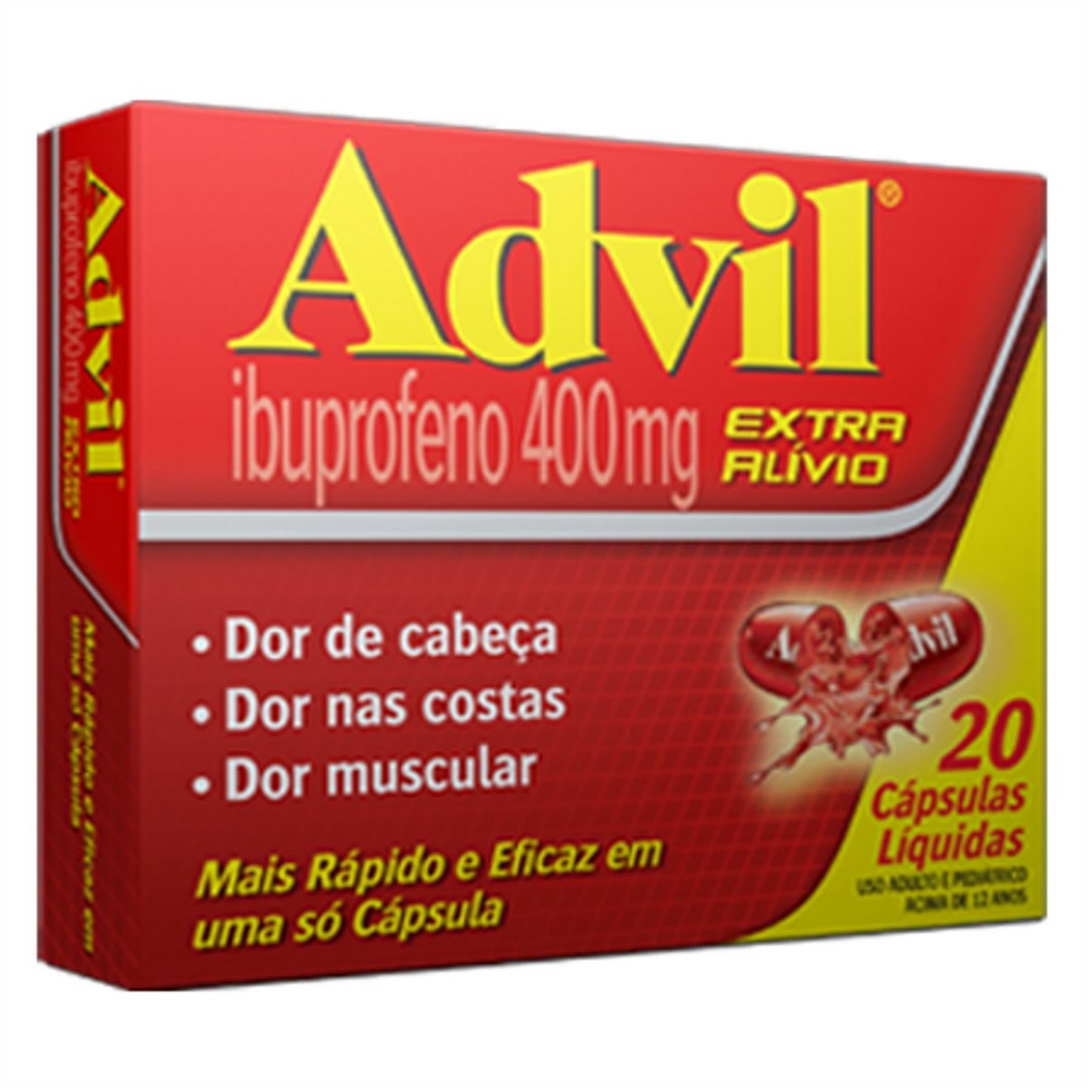 Advil Extra Alívio 400mg 20 Cápsulas Gelatinosas