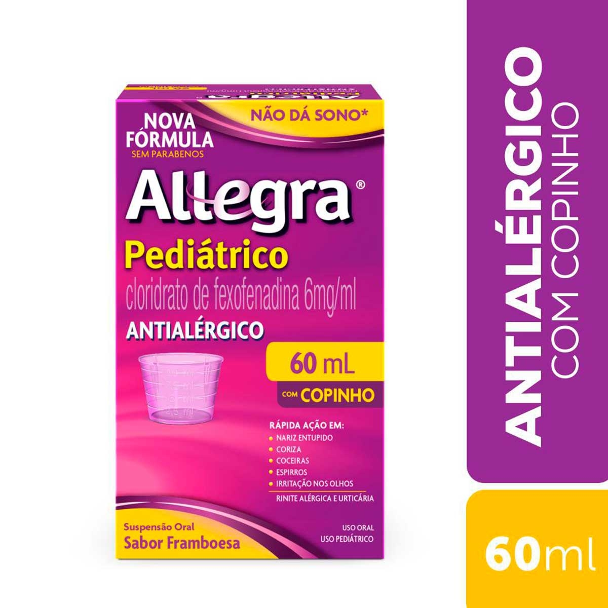 Antialérgico Allegra Pediátrico 6mg/ml Suspensão Oral 60ml com Copo Dosador