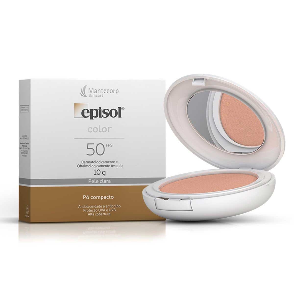 Protetor Solar Facial Pó Compacto Episol Color Pele Clara FPS 50 10g Menor preço em Protetor Solar Facial Pó Compacto Episol Color Pele Clara FPS 50 10g