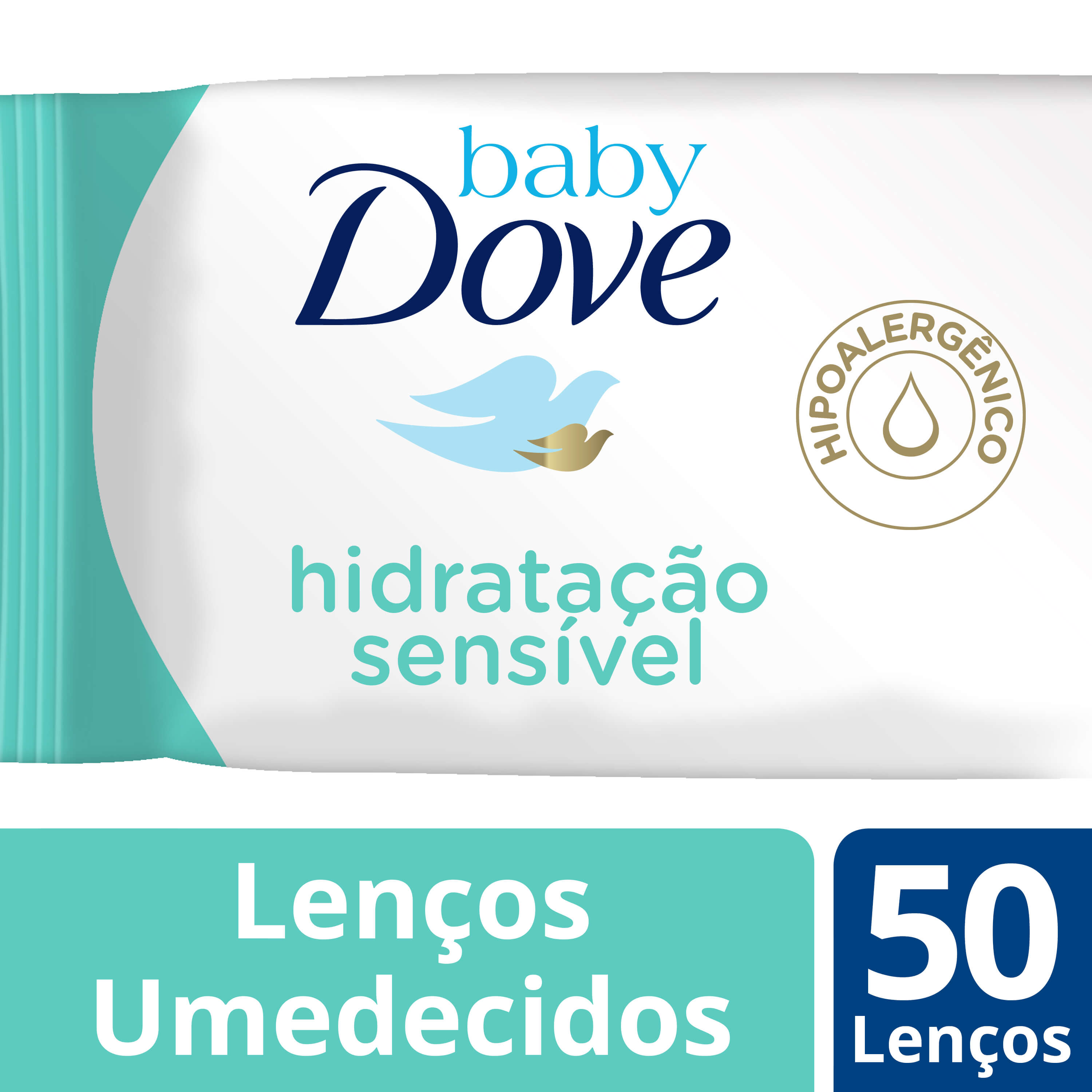 Lenços Umedecidos Baby Dove Hidratação Sensível 50 Lenços