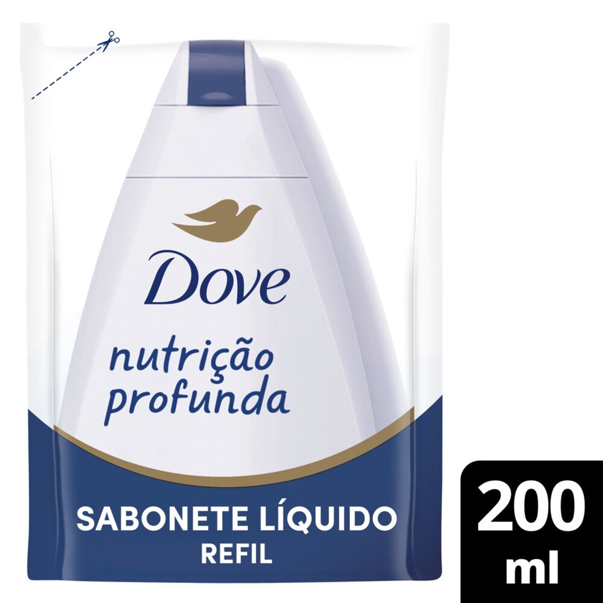 Refil Sabonete Líquido Corporal Dove Nutrição Profunda com 200ml