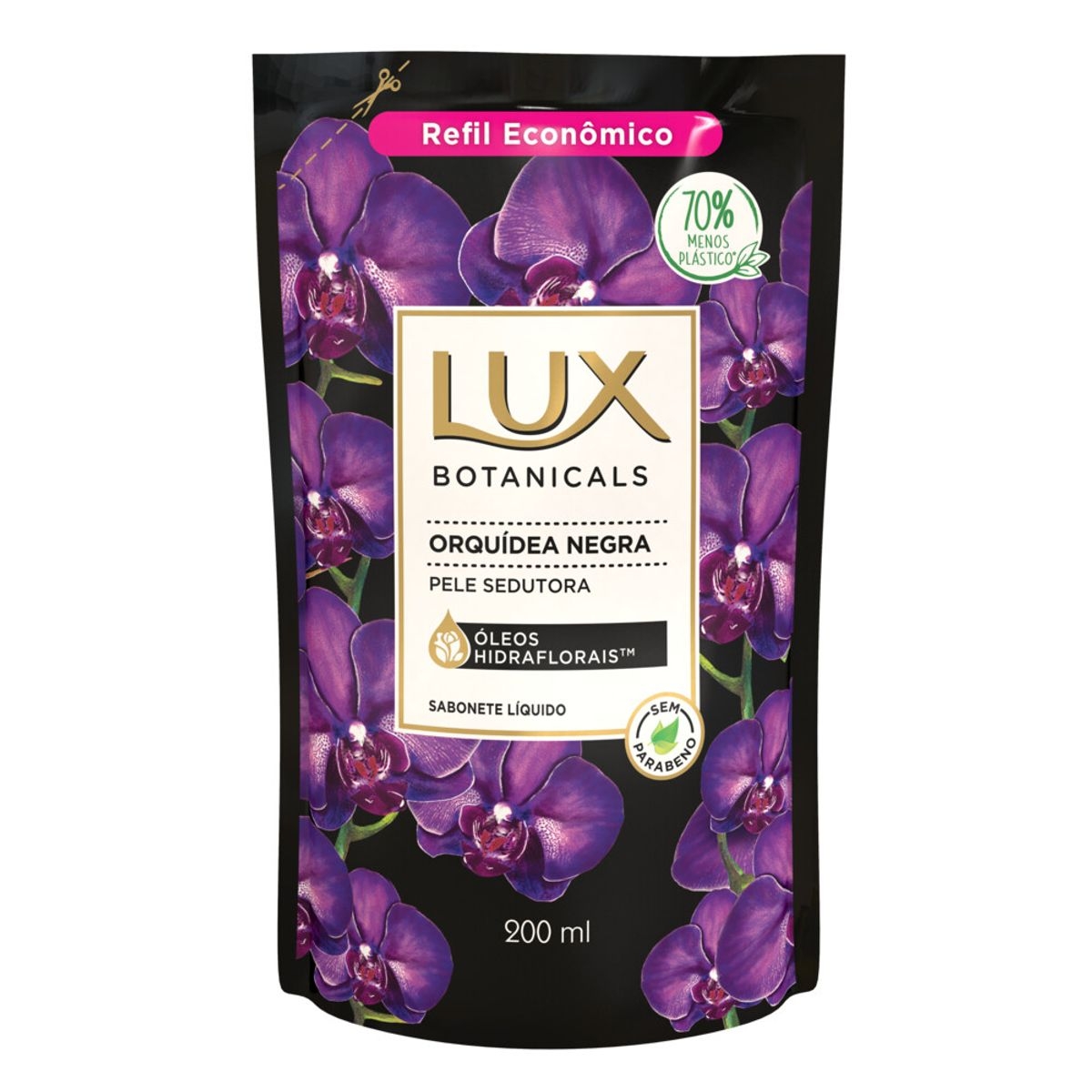 Sabonete Líquido Lux Botanicals Orquídea Negra Refil com 200ml Menor preço em Sabonete Líquido Lux Botanicals Orquídea Negra Refil com 200ml