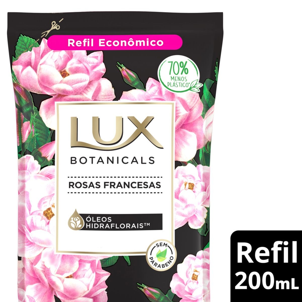 Refil Sabonete Líquido Lux Botanicals Rosas Francesas com 200ml Menor preço em Refil Sabonete Líquido Lux Botanicals Rosas Francesas com 200ml