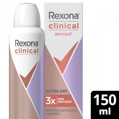 Antitranspirante Aerosol Rexona Men Clinical Clean 150ml (A embalagem pode  variar)