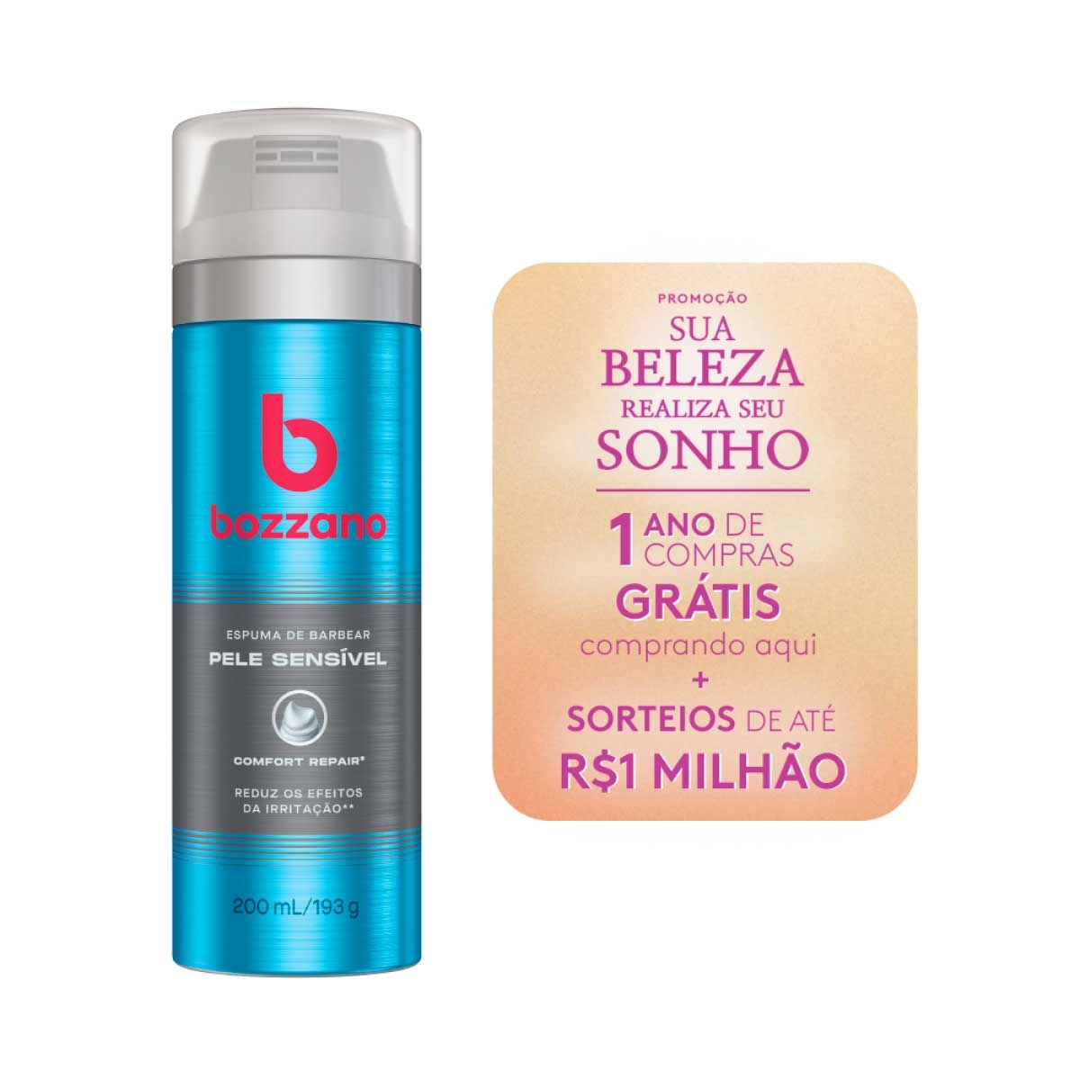 Espuma de Barbear Bozzano Pele Sensível com 190g