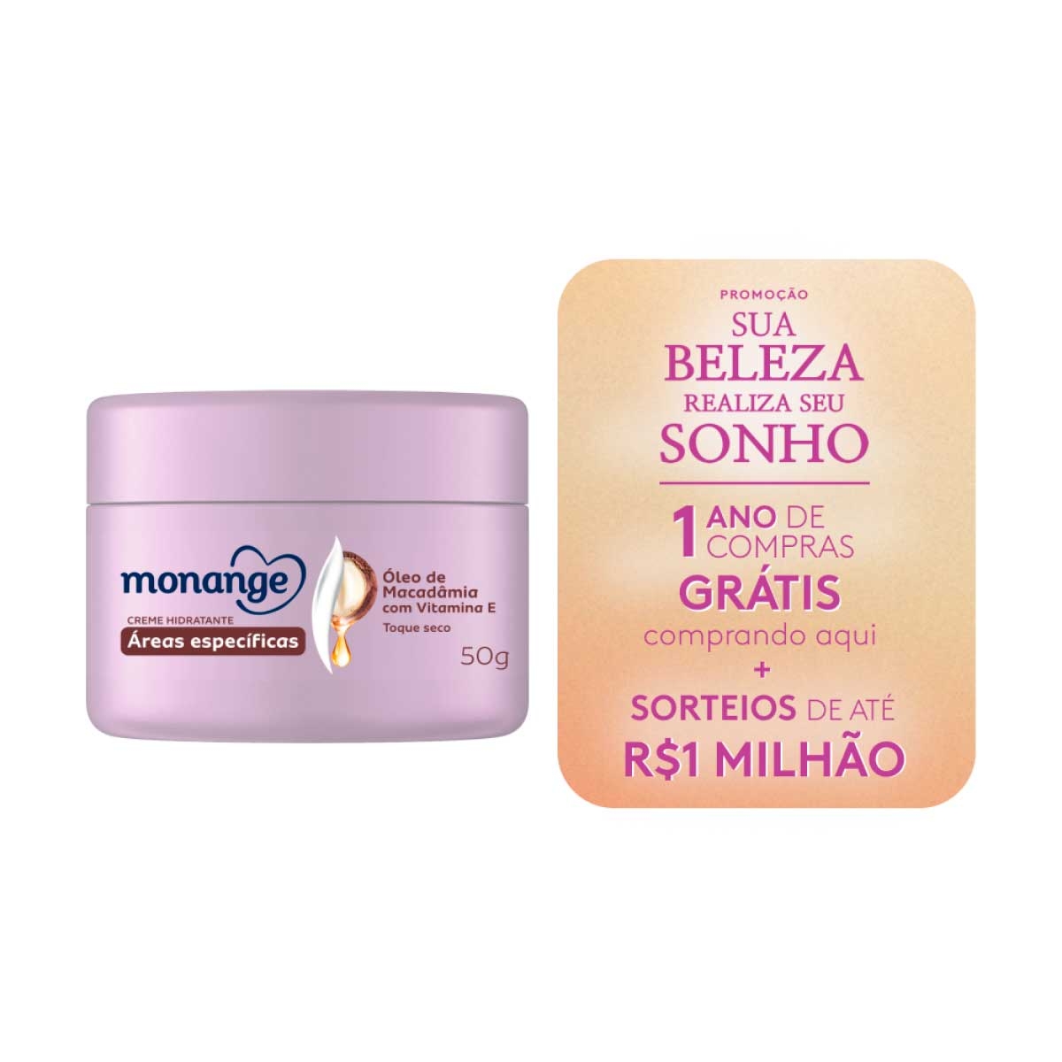 Creme Hidratante Monange Áreas Específicas Óleo de Macadâmia 50g