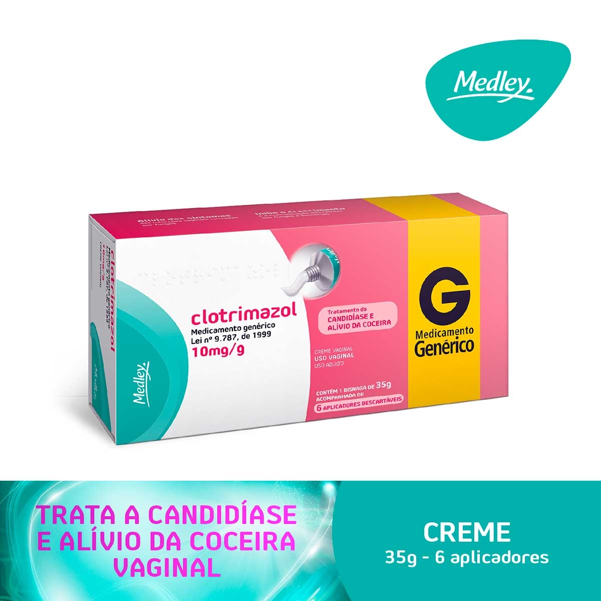 Clotrimazol 10mg/g Creme Vaginal 35g Medley Genérico