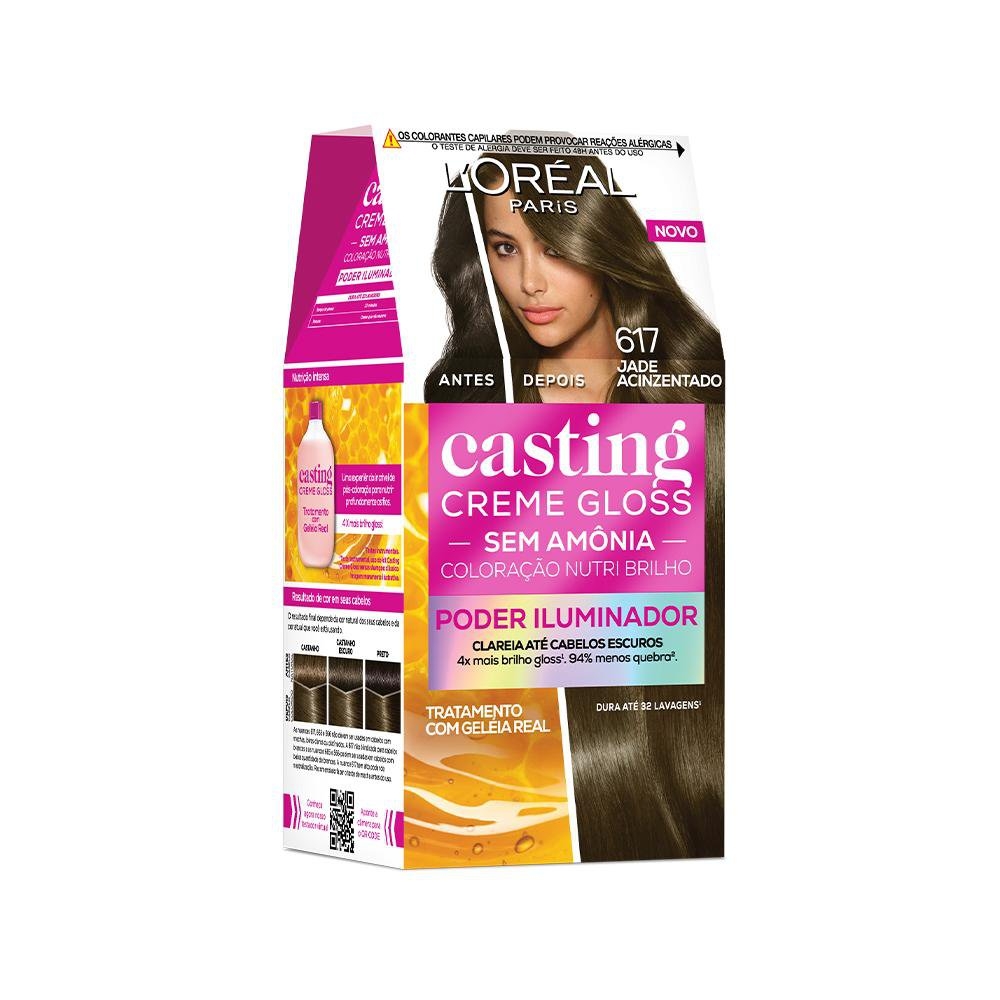 Tinta de Cabelo Casting Creme Gloss - Poder Iluminador de L’Oréal Paris 617 Jade Acinzentado 230g Menor preço em Tinta de Cabelo Casting Creme Gloss - Poder Iluminador de L’Oréal Paris 617 Jade Acinzentado 230g