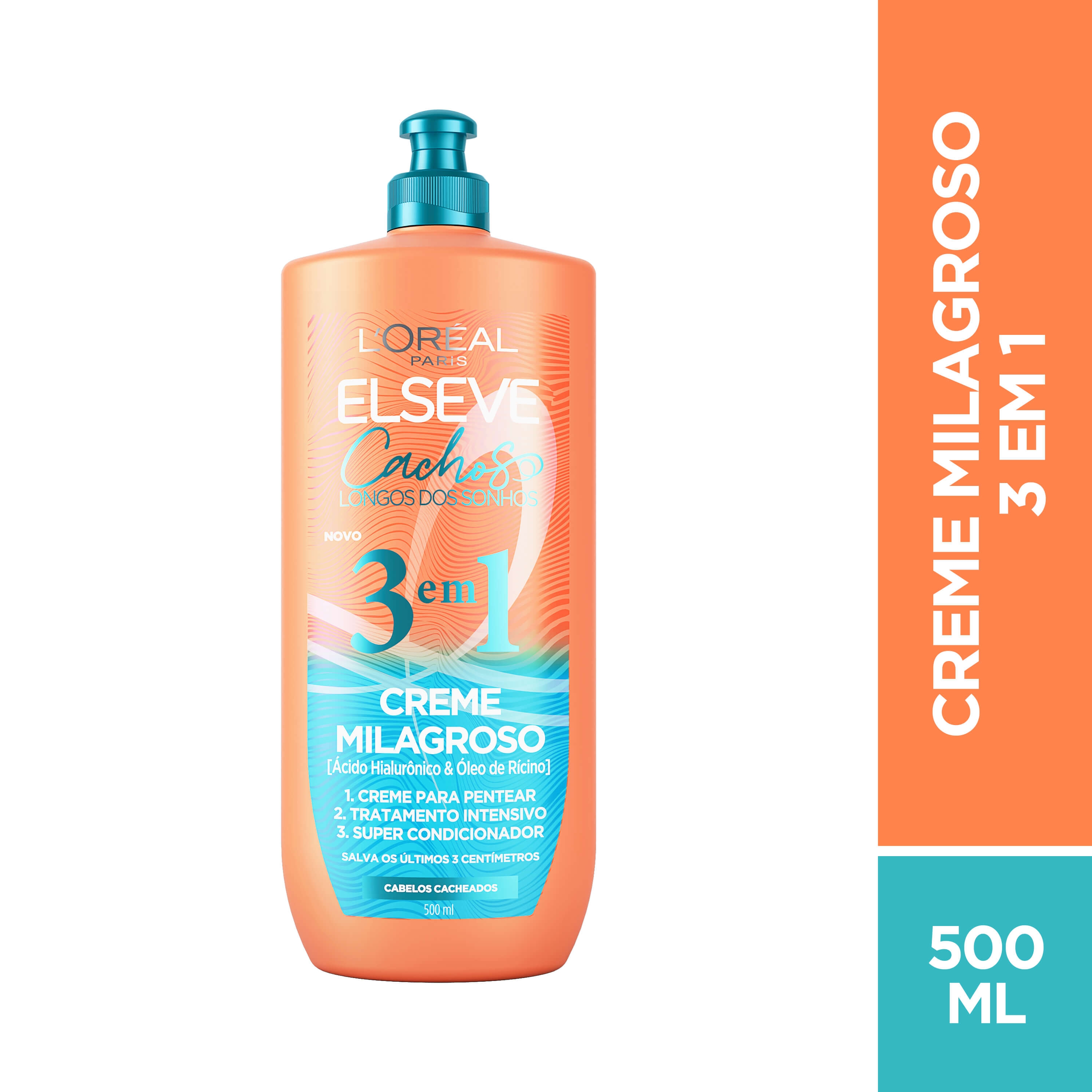 Creme Milagroso 3 em 1 L'Oréal Paris Elseve Cachos Longos dos Sonhos 500ml